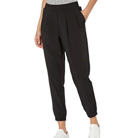 New Daily Ritual Fluid Stretch Woven Twill Ribbed Cuff Front Pleated Pants P4748 - Picture 1 of 11